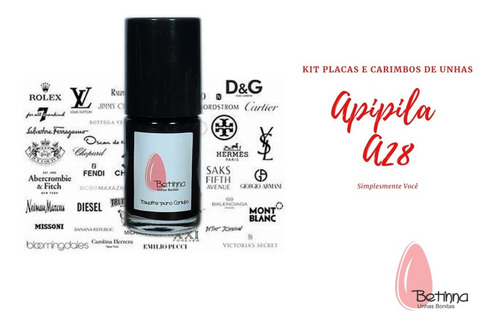 Kit Placas Carimbos Unhas Marcas Famosas Apipila A28