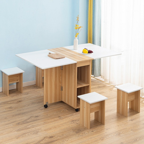 Comedor Plegable Para 4 Personas Incluye 4 Pisos 140x80x76