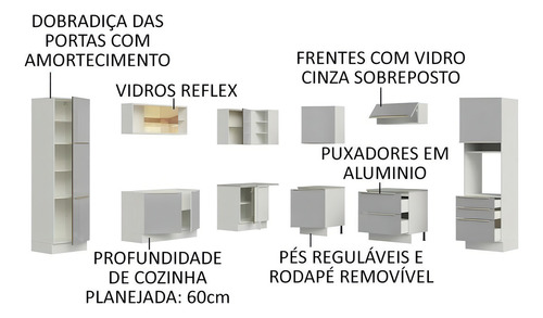 Madesa Cocina Integral Esquinero 546cm Lux Blanco/gris 01