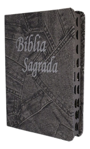 Bíblia Pequena - Capa Luxo Jeans Cinza