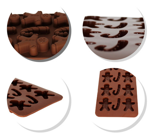 Imagem 5 de 7 de Forma De Silicones Boneco Neve Natal Bombom Chocolate 12 Cav