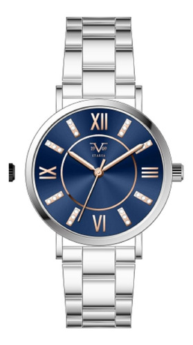 Reloj De Mujer V1969 Italia Azul Numero Romanos