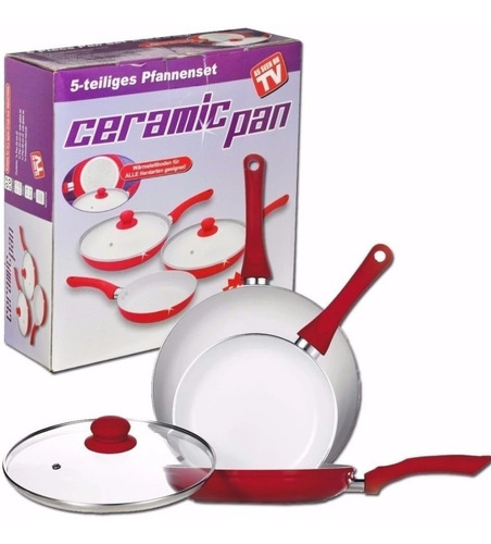 Juego De Sartenes Ceramic Pan 5 Piezas Antiadherentes