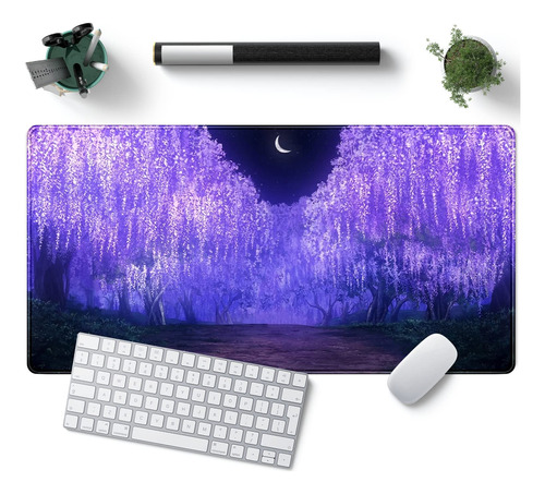 Set Escr. Glicina Anime Mouse Lavanda Flores. Sum. Oficina M