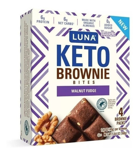 Brownie Keto Luna Chocolate/nuez Walnut Importado
