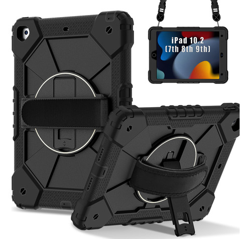 Funda Para iPad 9 8 7 Gen. 10.2 Correas Hombro Uso Rudo
