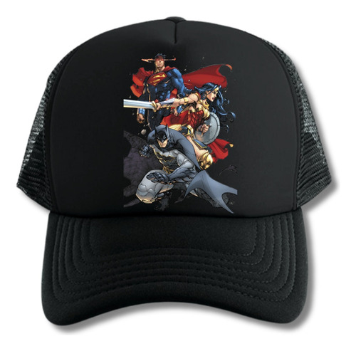 Gorra Tipo Trucker Negra Trinidad Super Heroes