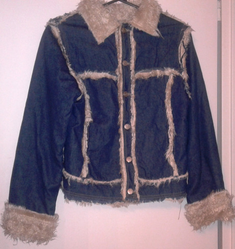 Campera Jean Marca Rimmel, Corderito Interior, Talle M, Impe