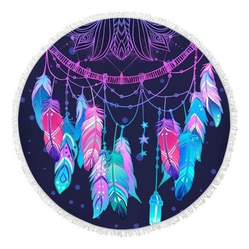 Pack 6 Toalla Redonda Mandala Playa Microfibra Diseños