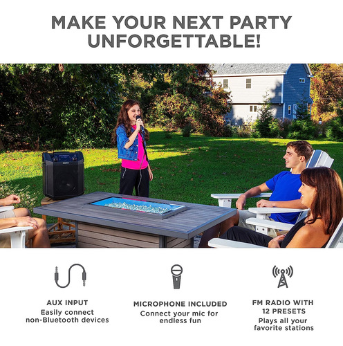 Altavoz Audio Tailgater Smart Bluetooth, Recargable, De 50