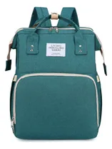 Comprar Mochila 2en1 Bolso Maternal Cuna Cambiador Plegable Portable Color Verde Diseño De La Tela Liso