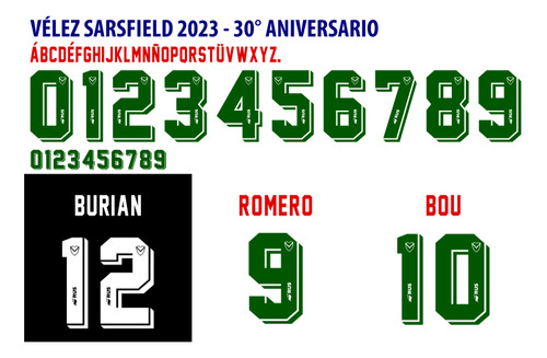 Tipografía Vectorizada Vélez Sarsfield 2023 30 Aniversario 