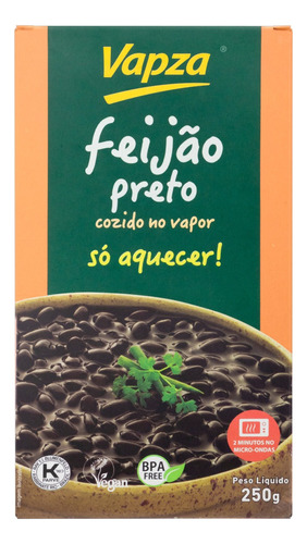 Feijão preto Vapza Só Aquecer! em caixa sem glúten 250 g