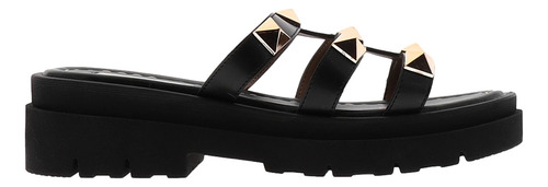 Sandalia Gillio Con Estoperoles Mod. 16502 Color Negro