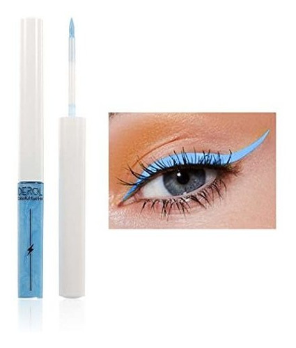 Eyeliner Líquido Azul Impermeable Maquillaje Neón Mujer