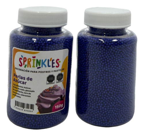 2pz Grajeas Morado Sprinkles Perlas Granillo Decorar Pastel