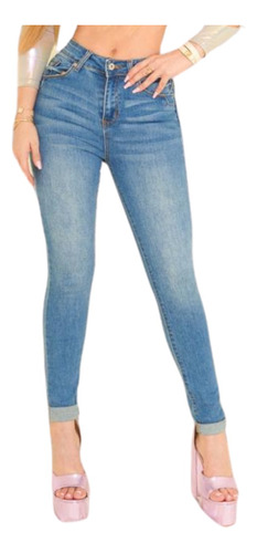 Jeans Mujer Skinny De Mezclilla Strech 