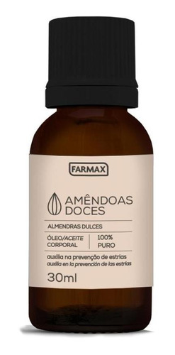 Oleo Corporal Puro Amendoas 30ml Farmax