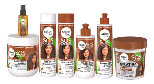 Coco Sos Cachos Salon Line Kit Hidratação Com 7 Produtos