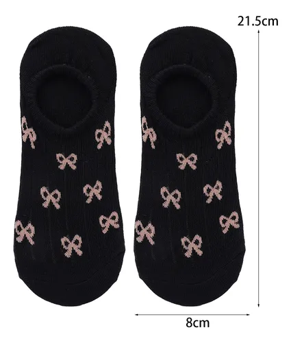 3pairs New Bow Boat Socks Invisible Soft Cotton Crew Socks