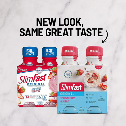 Slimfast - Batido De Reemplazo De Comidas, Fresas Y Crema Or