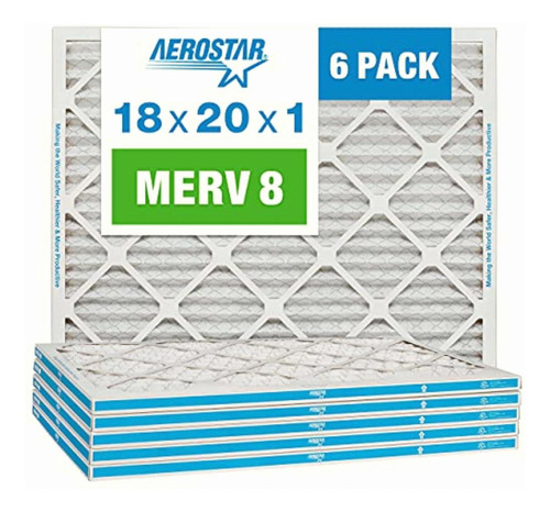 Filtro De Aire Plisado Aerostar., Merv 8, Blanco, 18x20x1