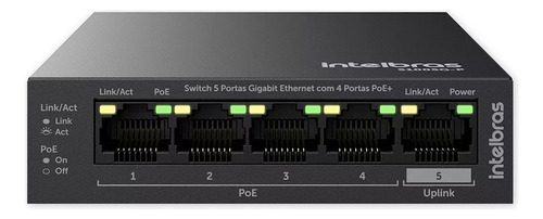 Switch Nao Gerenciavel 5p Gigabit 4p Poe S1005g-p Intelbras