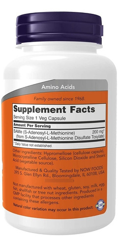 Same 200 Mg S-adenosil-l-metionina Now 120 Capsulas