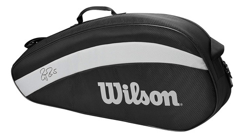 Bolso De Tenis Wilson Fed Team 3 Raquetas - Negro