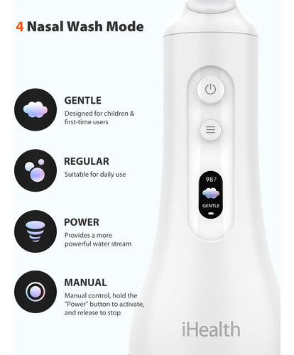 Sistema De Irrigación Nasal Ihealth Neti Pot Pro 400 Ml Con
