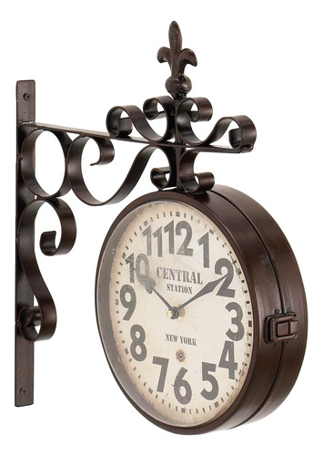 Deco 79 Reloj De Pared De Metal Estilo Con Diseños.