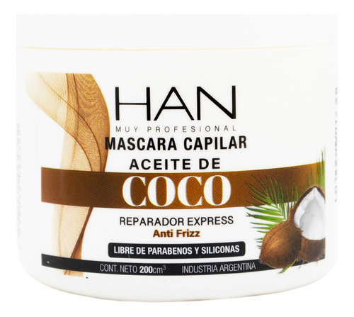 Han Aceite De Coco Mascara Reparadora Antifrizz Pelo Chica