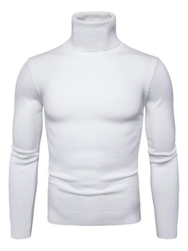 Blusa De Hombre En Tricot De Lana Con Cuello Alto