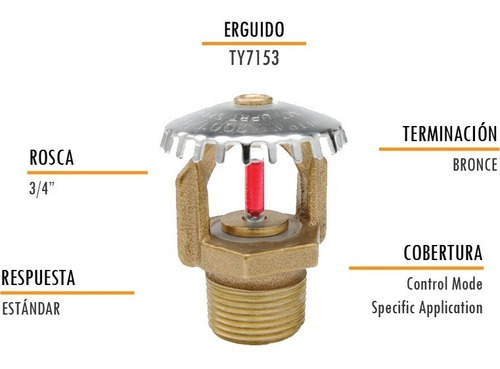 Rociadores Automaticos Para Incendio 3/4 Ultra K17 Up Ty7153