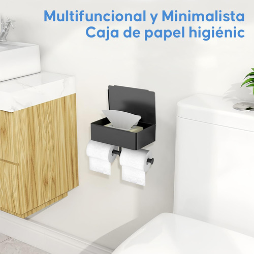 Porta Rollos Papel De Baño Para 2 Rollos Con Almacenamiento