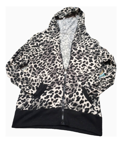 Campera Con Capucha De Lanilla Finita Animal Print Talle M