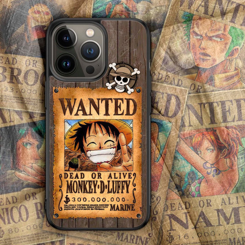 Luffy Cartel Recompensa One Piece Wanted Funda Para Celular