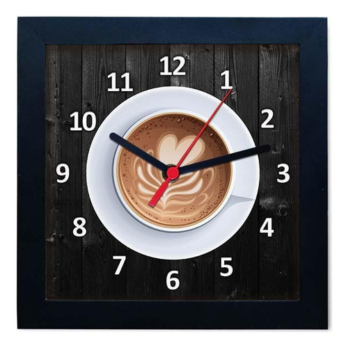 Relógio Decorativo Caixa Alta Tema Café 28x28 - Qw22