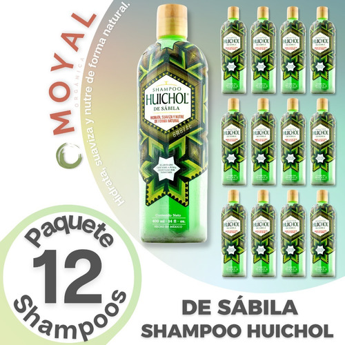 Pack X12 Shampoo Huichol Sabila 400 Ml / Limpieza Profunda