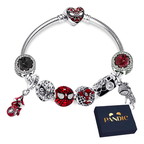 Pulsera Spider Man Charms Broche Máscara Dijes 2023 Unisex 