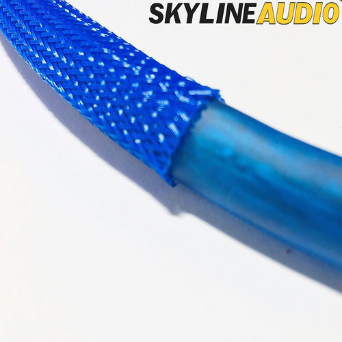 Imagen 6 de 7 de Nylon Malla Cubre Cable Piel De Serpiente Azul 18mm X-1m 3d
