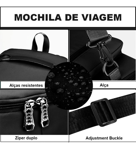 Mochila De Viagem Grande Capacidade Reforçada Vários Bolsos