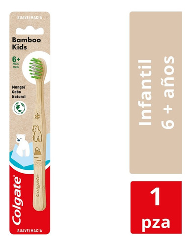 Cepillo De Dientes Sueve Colgate Bamboo Kids - 1 Unidad