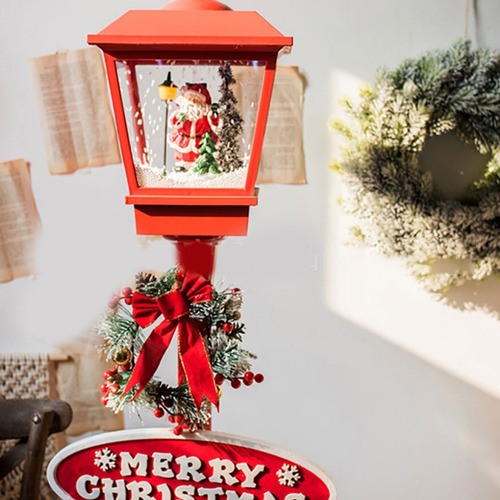 (a-50)led Lighted Christmas Street Lamp Cute Santa
