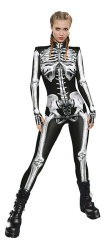 Mono Con Estampado Digital Esqueleto Cosplay Mujer Halloween