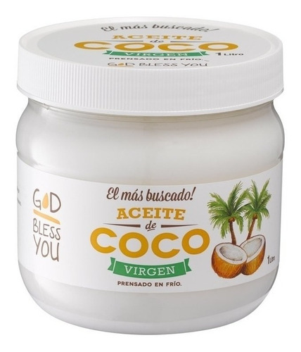 Aceite Coco Virgen X1kg O 1 Litro - God Bless You (3 Unid.)