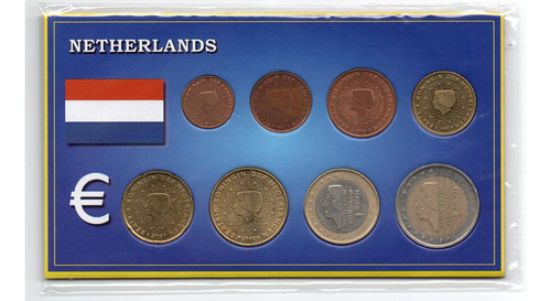 Holanda Serie Completa Monedas 1 Cent A 2 Euro En Blister