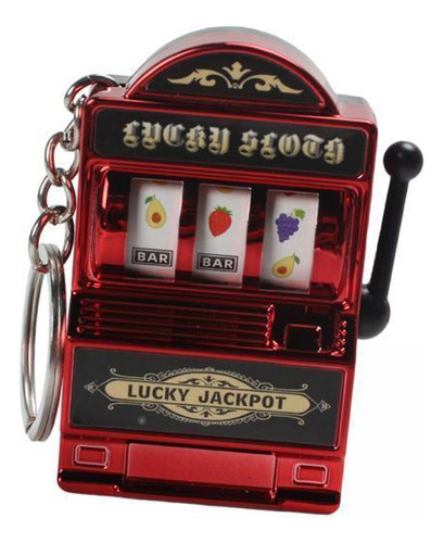 5 Mini Slot Machine Brinquedo Charme Chaveiro Vermelho