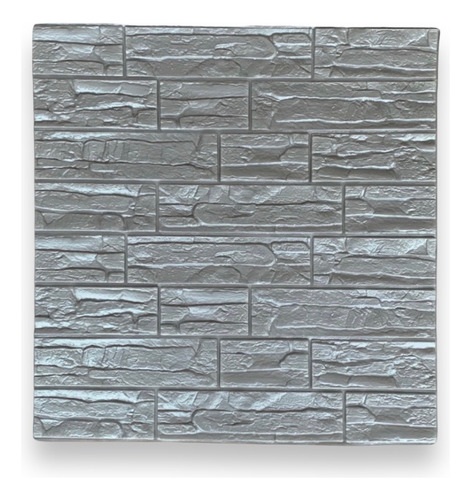 Revestimiento Autoadhesivo Piedra Plateado 70x70cm Pack X10