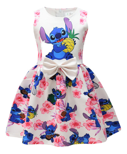 Vestido De Niña Con Falda Infantil Lilo And Stitch De Star B